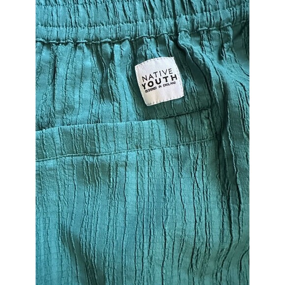 Native Youth Men's Relaxed-Fit Textured Seersucker Shorts Green Teal 34 - Picture 7 of 8